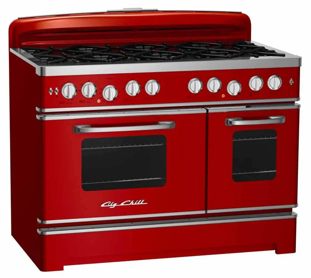 retro red kitchen range made new from Big Chill in 48 inch size