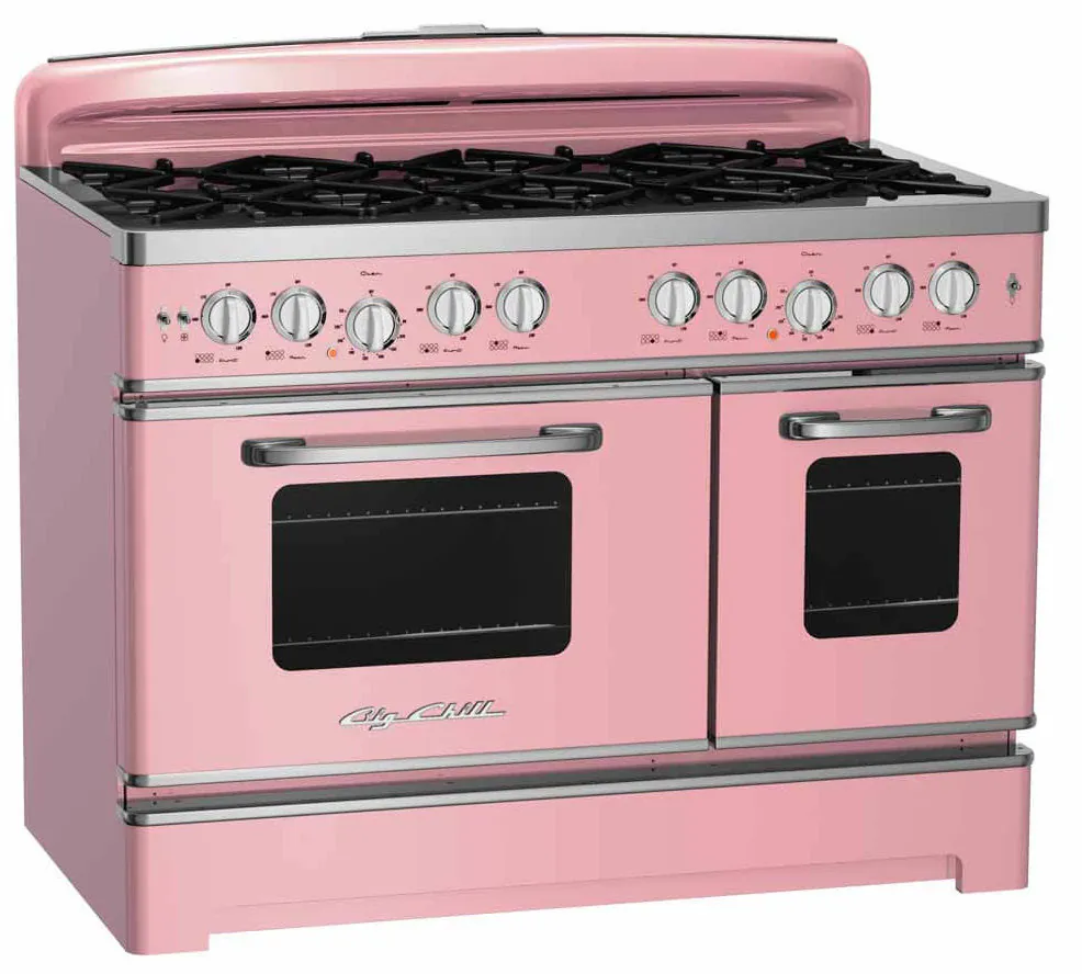 pink retro range 48" wide from Big Chill