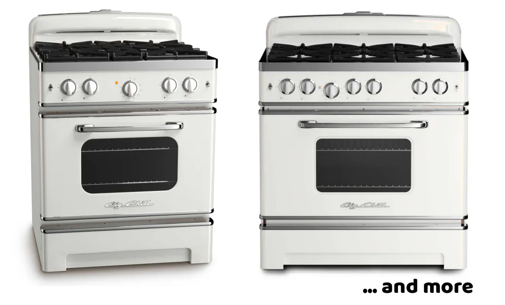 midcentury modern ranges in two sizes from big chill