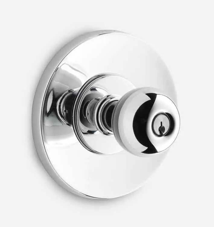 ARIEL MID-CENTURY KNOB EXTERIOR DOOR HARDWARE TUBE LATCH SET door knob with round backplate escutcheon
