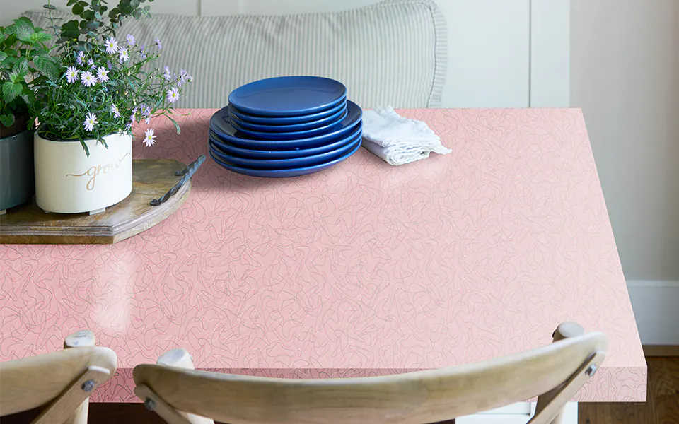 Formica boomerang laminate in limited edition Sunglo colorway